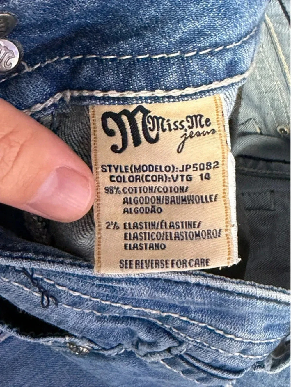 Miss Me Angel Wings Bootcut Jeans Womens Size 30 Distressed Rhinestone JP5082